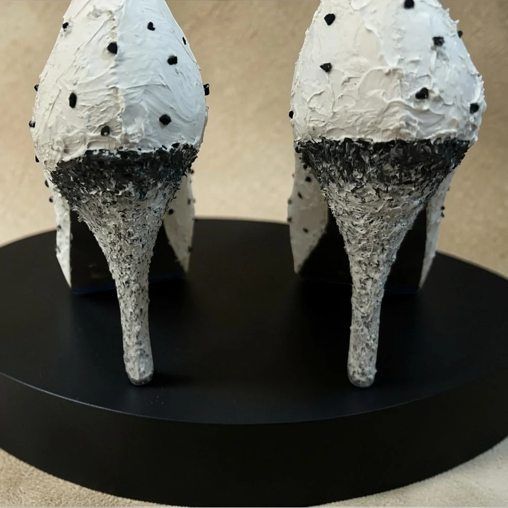 Custom Cookies & Cream Ice Cream Heels Size 7.5 One Of A Kind Handmade
